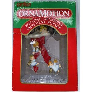 Carillon Ornamotion Rotating Christmas Ornament Heavenly Angels 1986 Box Motor